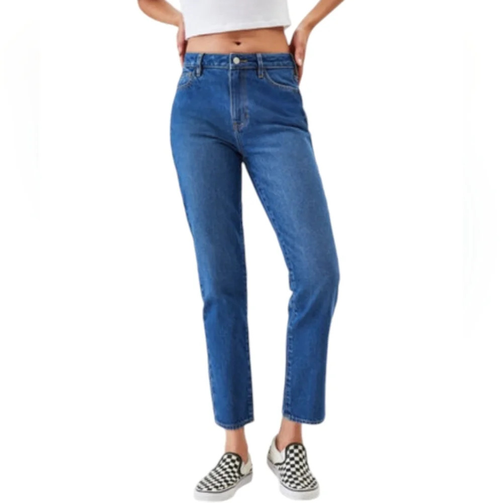 Pacsun Dark High Rise Mom Jeans Cotton Denim 5 Pocket Size 26